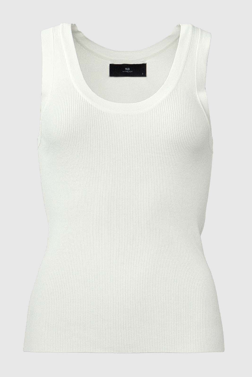 With Black White Ribbed Tank - Bettina's of Los Gatos