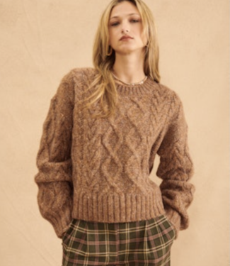 John & Jenn Percy Cable Knit Oversized Crew Neck Sweater