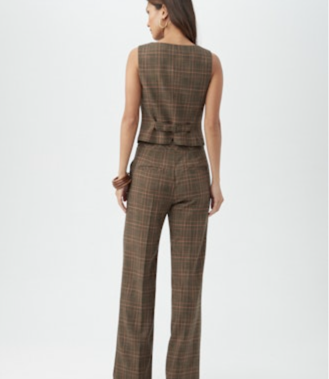 Trina Turk Kofi Brown Plaid Vest