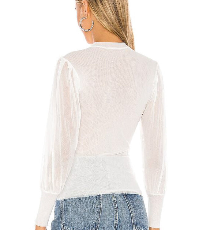 Only Hearts Only Tulle Juliet Sleeve Top Wht