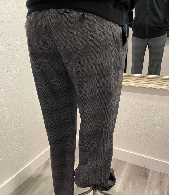 Alberto Glen Plaid Pant Dk Grey