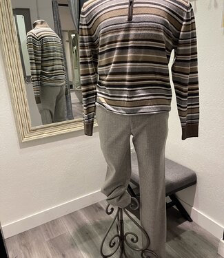 Codice Neutral Stripe Zip Mock