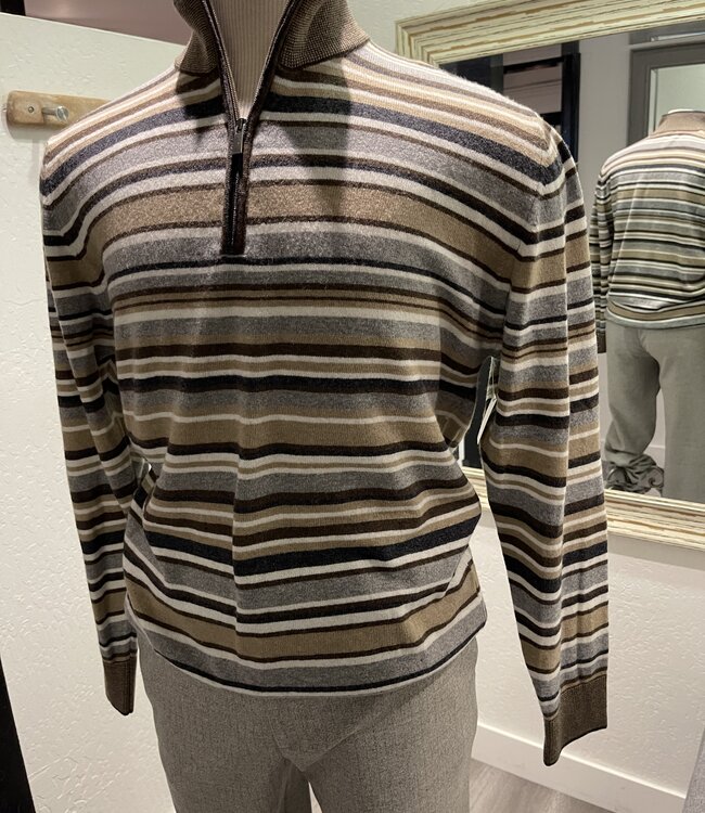 Codice Neutral Stripe Zip Mock