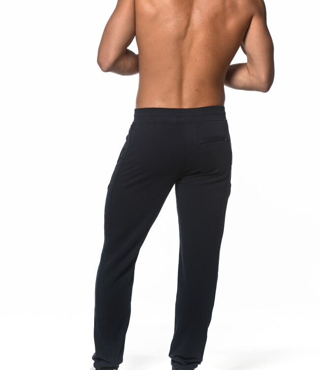 Post Marc Navy Stretch Knit Fleece Jogger with Cuff