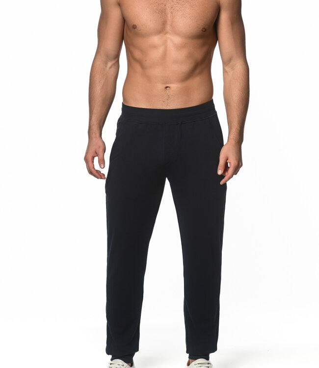 Post Marc Navy Stretch Knit Fleece Jogger with Cuff