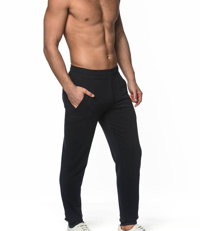 Post Marc Navy Stretch Knit Fleece Jogger with Cuff