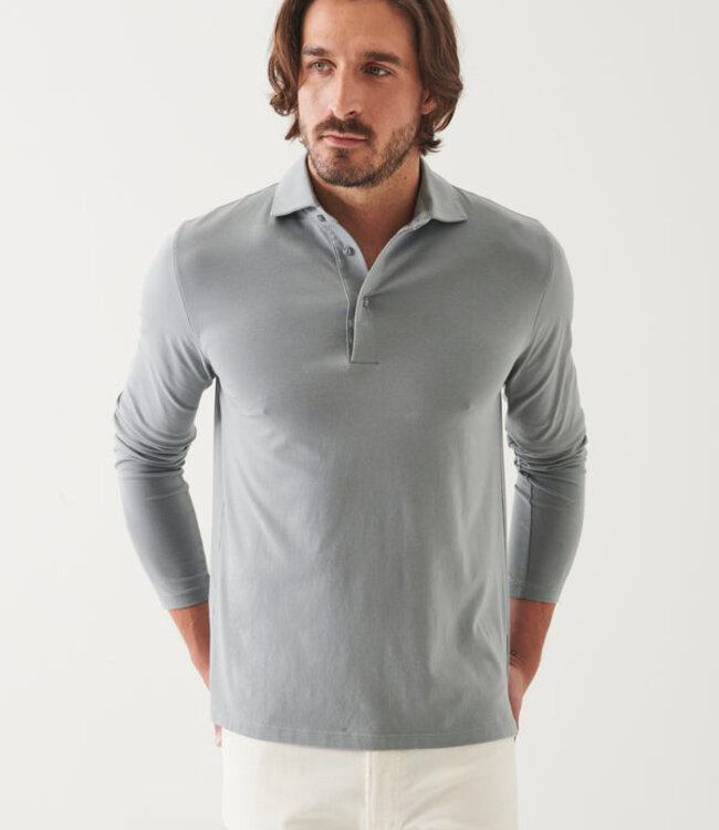 Patrick Assaraf Long Sleeve Iconic Pima Stretch Polo