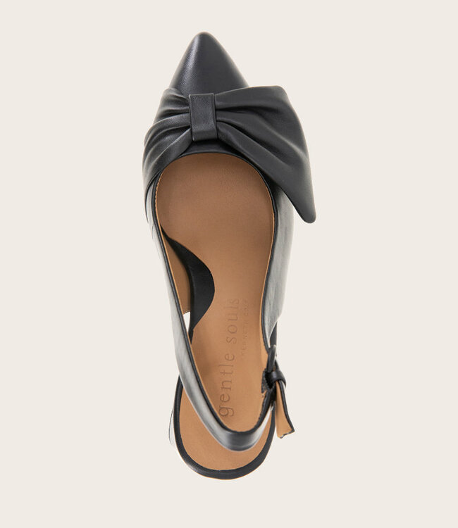 Gentle Souls Diana Black Leather Sling Back