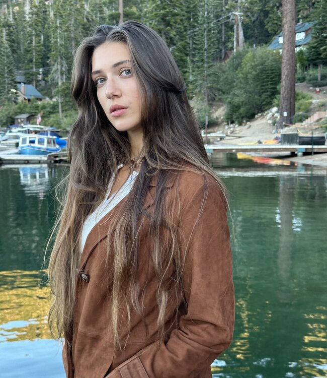 uhuru Cognac Long 100% Suede Leather Coat