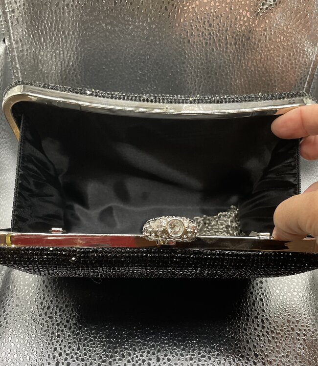 Bijoux Bijoux Black Crystal Ring Closure Bag