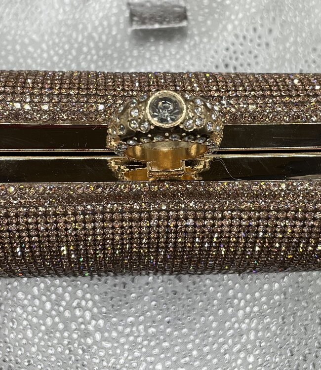 Rose Crystal Ring Closure Bag