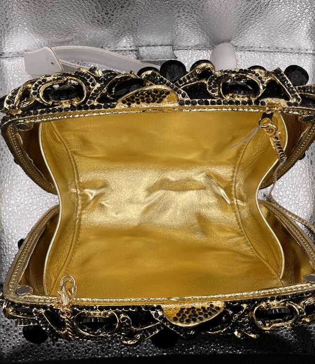 Bijoux Bijoux Black & Gold Evening Bag