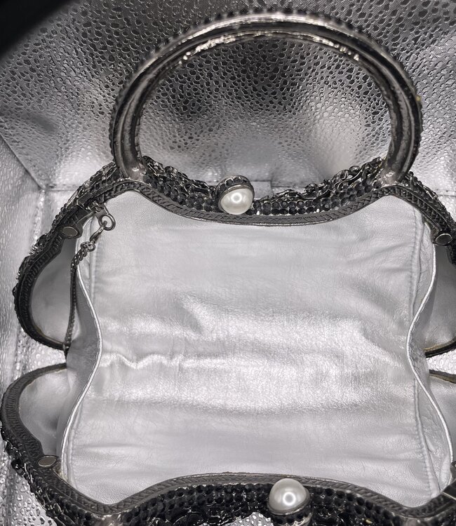 Bijoux Bijoux Black Crystal Evening Bag w/Handle