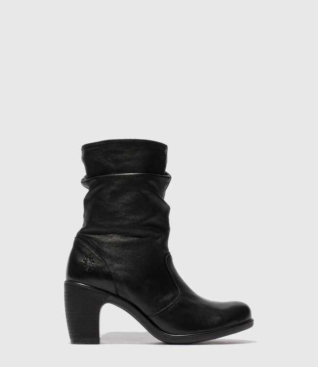 Fly London Black Klei Scrunch Boot