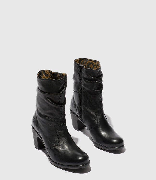 Fly London Black Klei Scrunch Boot