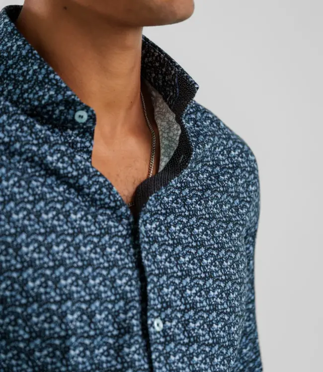 Stone Rose Stone Blue Mini Floral Shirt