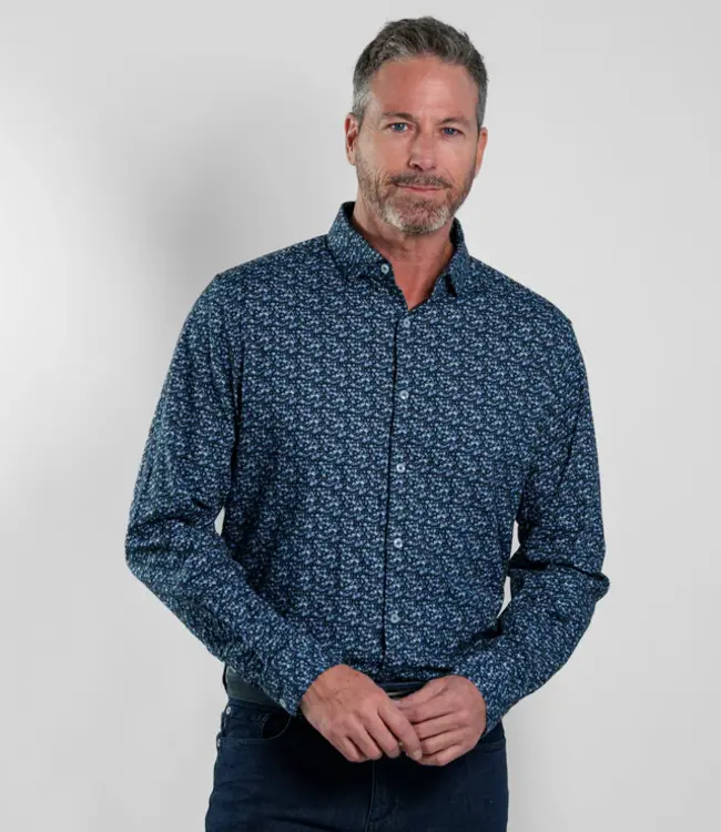 Stone Rose Stone Blue Mini Floral Shirt