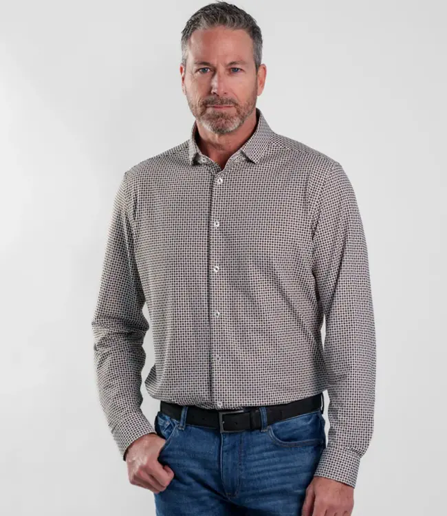 Stone Rose Stone Brown Micro Flower Shirt