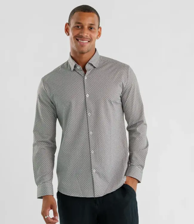 Stone Rose Stone Brown Micro Flower Shirt