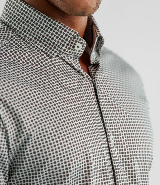 Stone Rose Stone Brown Micro Flower Shirt