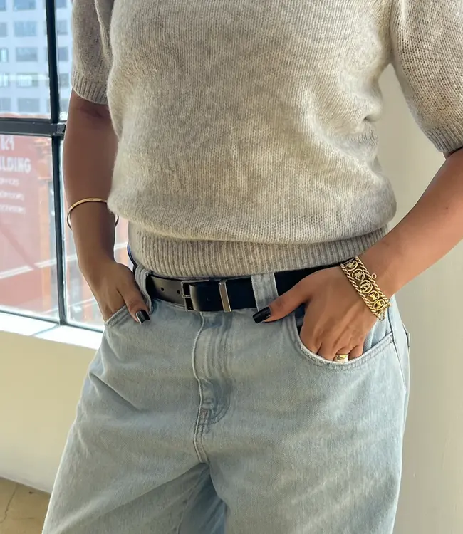 W.Cashmere Aria Mist Puff Short Sleeve Sweater