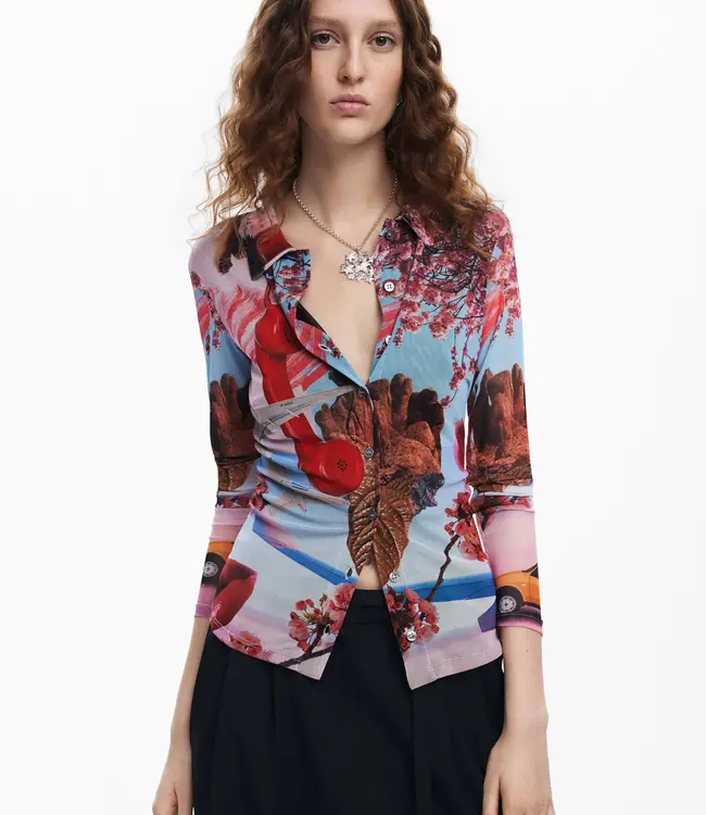 Desigual Floral Mesh Blouse