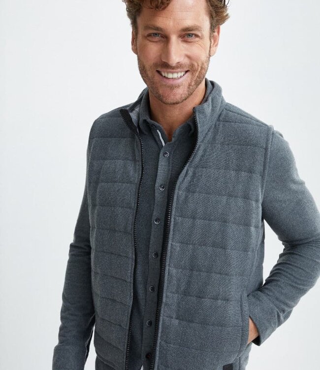Stone Rose Charcoal Quilted Flannel Vest