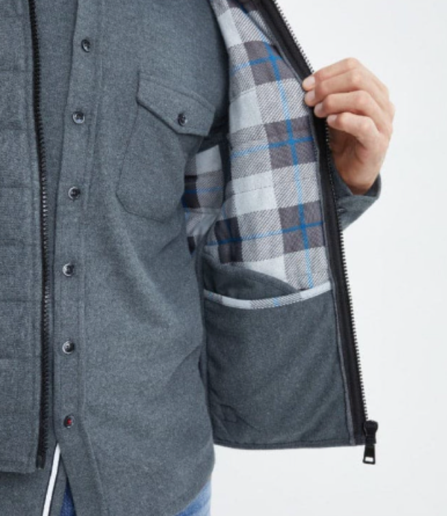 Stone Rose Charcoal Quilted Flannel Vest