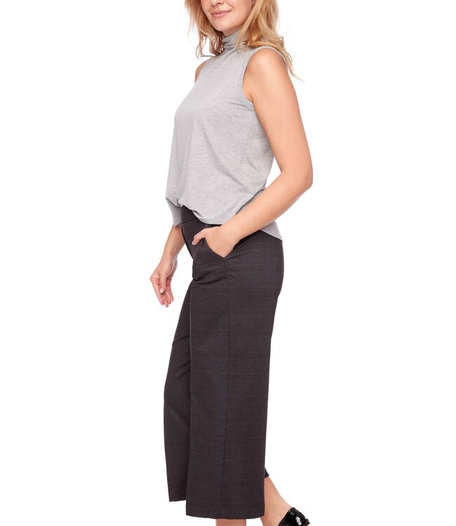 Tyler Madison Black Cropped Wide Leg Pant