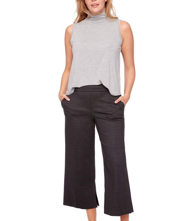 Tyler Madison Black Cropped Wide Leg Pant