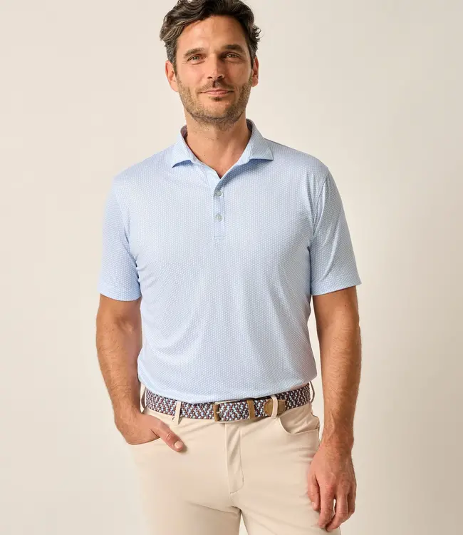 Johnnie-O Polo Hex Barrels Blue