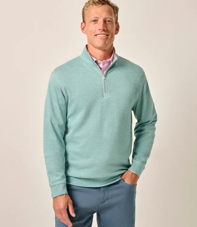 Johnnie-O Hanks 1/4 zip Aegean Sea