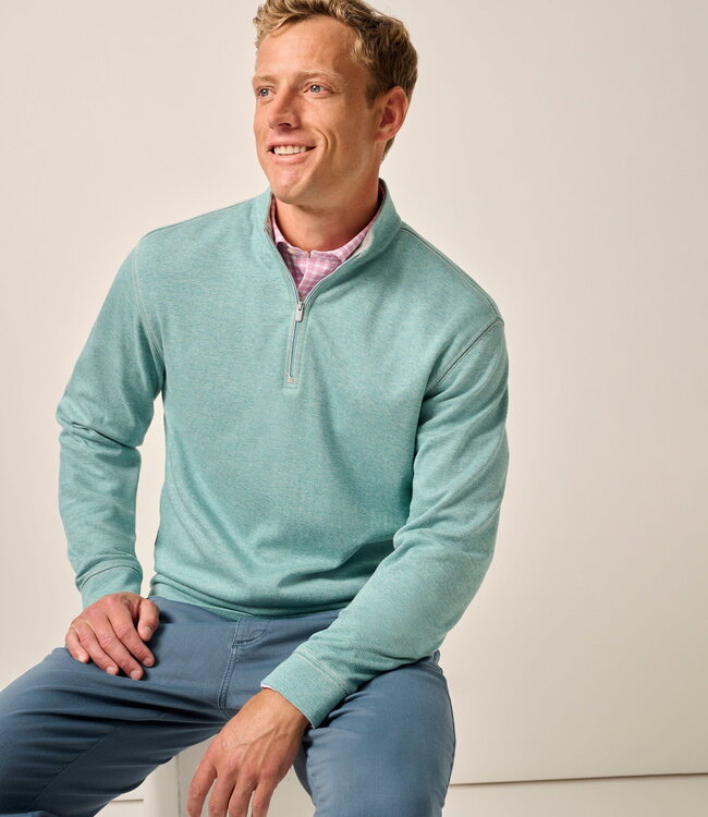 Johnnie-O Hanks 1/4 zip Aegean Sea