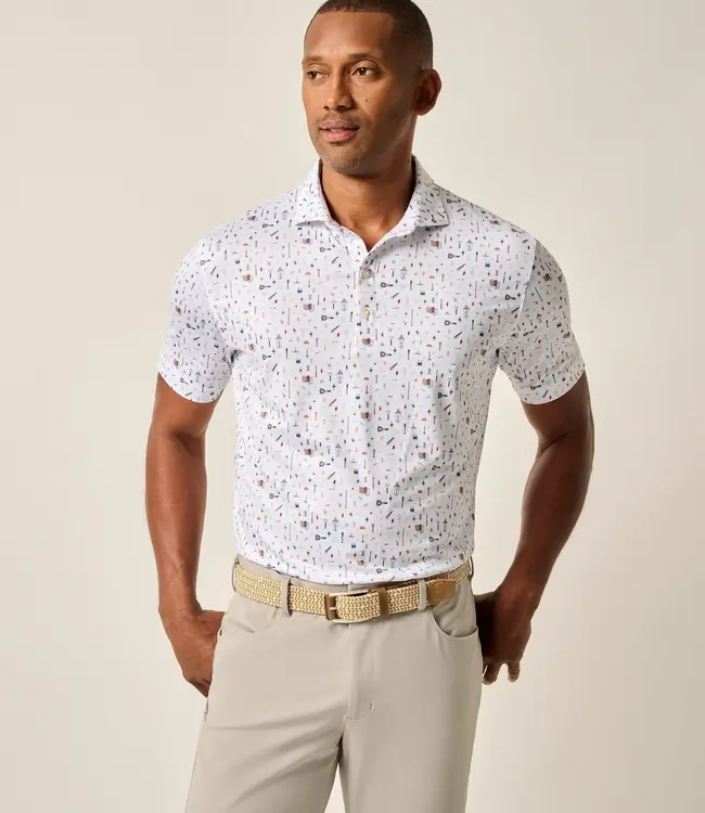 Johnnie-O White Bar Cart Polo