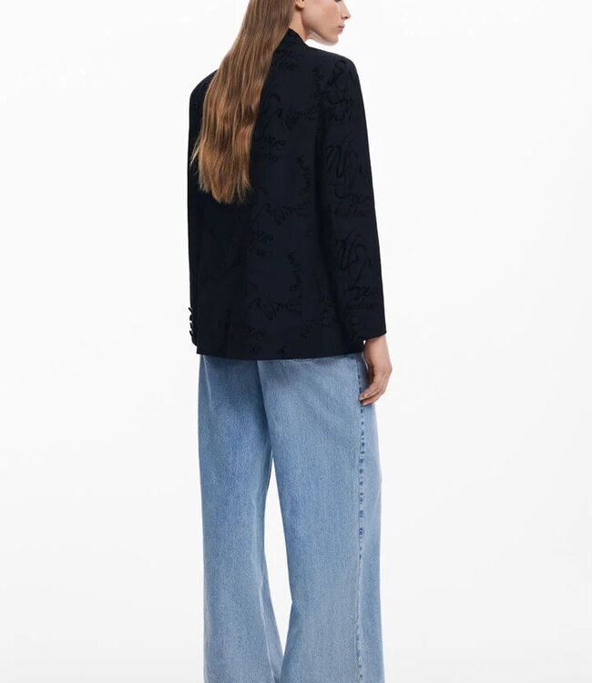 Desigual Black on Black Love Lettering Blazer