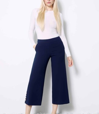 Up Navy Amalfi Crop W/Buttons