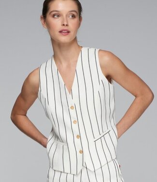 Vilagallo White w/Black Stripe Vest