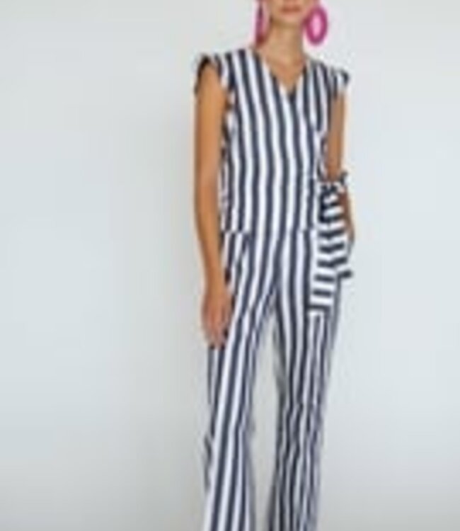Vilagallo Striped Wrap Top