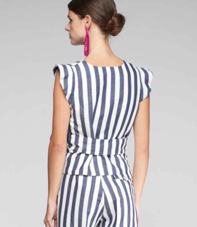 Vilagallo Striped Wrap Top