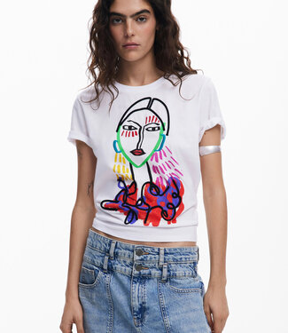 Desigual White Picaso T with applica'