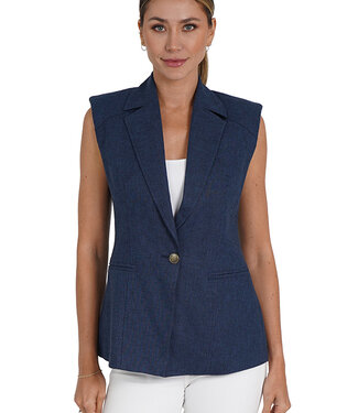 Love Token Navy Long Vest