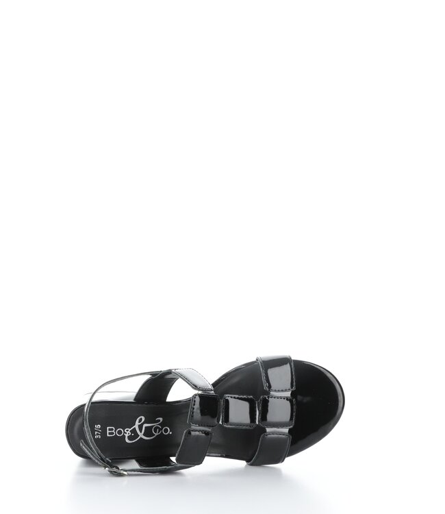 Bos & Co Glow Black Patent Sandal