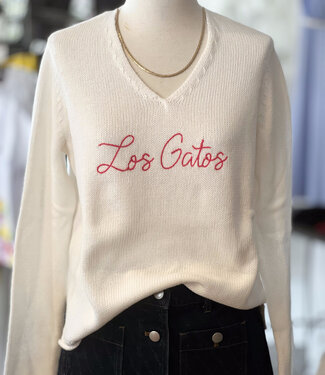 Krimson Klover Los Gatos White Cotton Sweater