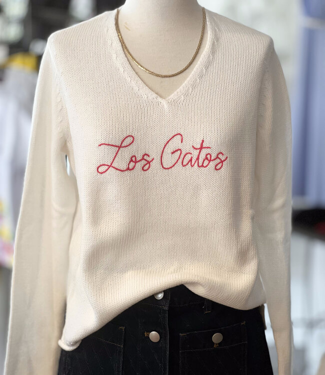 Krimson Klover Los Gatos White Cotton Sweater