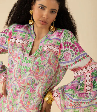 Hale Bob Green Silk Light Weight Long Sleeve Top