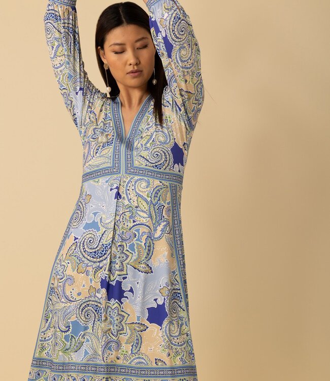 Hale Bob Blue Print Knee Length Dress