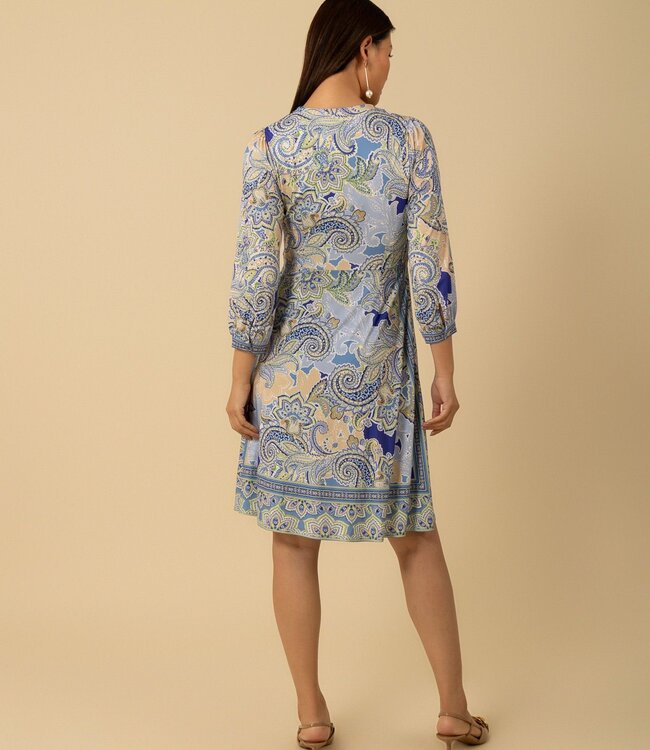 Hale Bob Blue Print Knee Length Dress