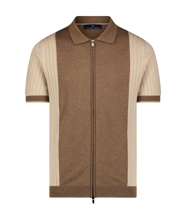 Luchiano Visconti Zip Front Panel Short Sleeve