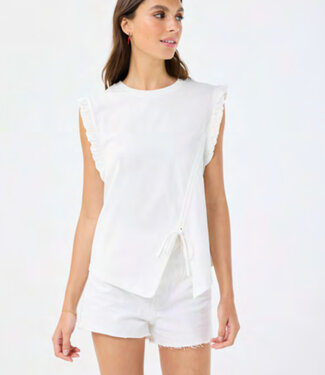 Leo & Ugo White Asymmetric Tee