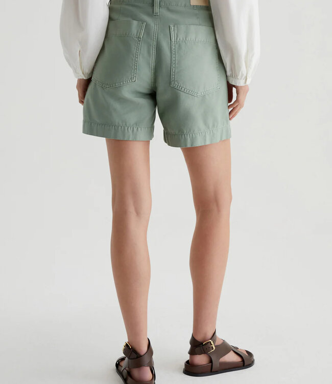 Adriano Goldschmied Rosa Mid Rise Utility Matcha Latte Shorts